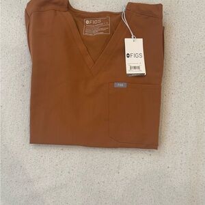 Figs Chestnut V-Neck Scrub Top